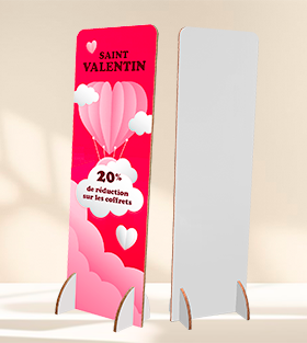 plv présentoir, habillage de portique personnalisable saint-Valentin 